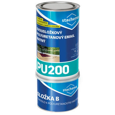 PU200 Matný polyuretánový vrchný email ČSN 1000 (biela) 1,18 kg